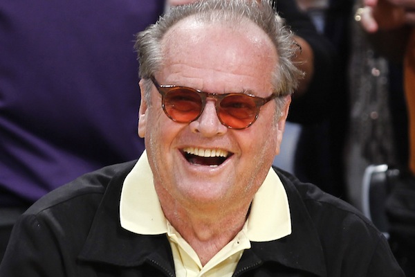 Actor Jack Nicholson attends the NBA game between the Los Angeles Lakers and the Houston Rockets in Los Angeles