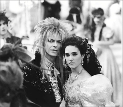Actors David Bowie and Jennifer Connelly in a scene from the movie 'Labyrinth', 1986. (Photo by Stanley Bielecki Movie Collection/Getty Images)