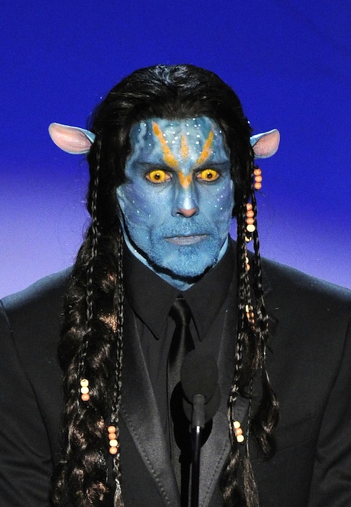 Ben Stiller in makeup as a character from the movie "Avatar" during the 82nd Academy Awards Sunday, March 7, 2010, in the Hollywood section of Los Angeles. (AP Photo/Mark J. Terrill)
